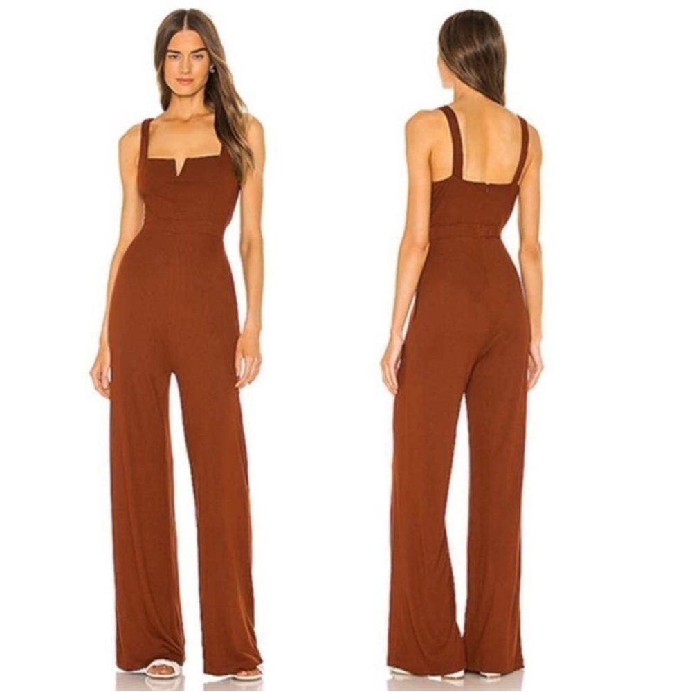 L*Space Selena Ribbed Jumpsuit Orange Size S